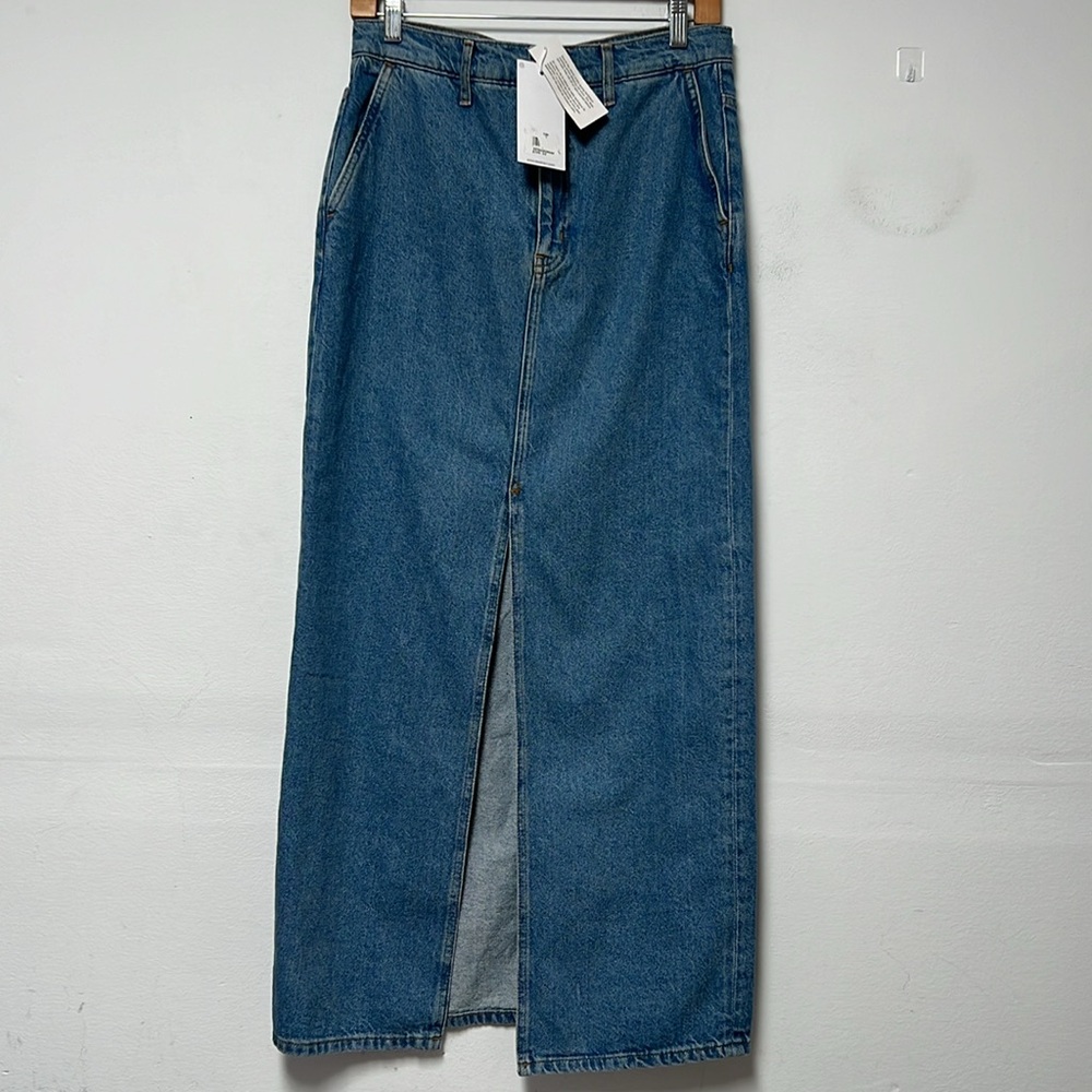 Derek Lam 10 Crosby Blue Denim Maxi Skirt NWT size 27 - Picture 4 of 12